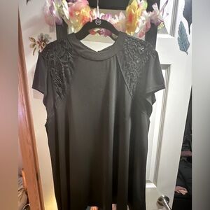 Black high neck lace blouse